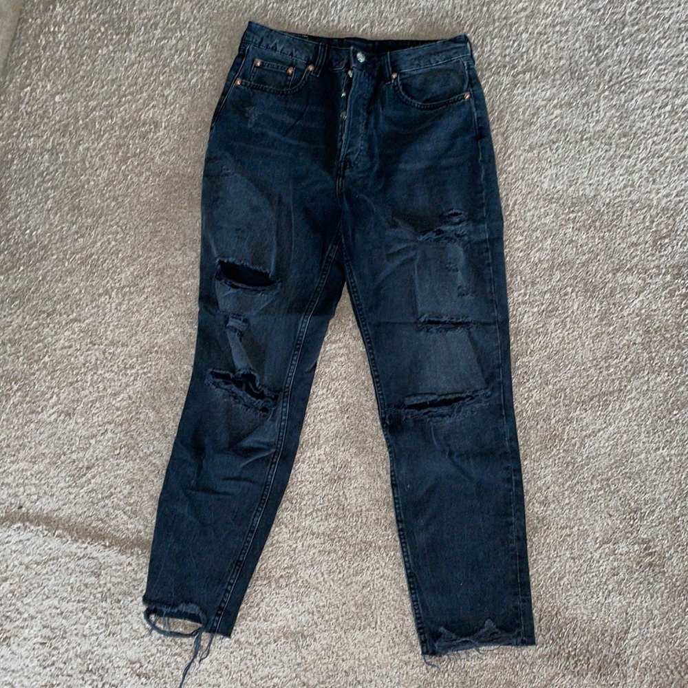H&M distressed black mom jeans